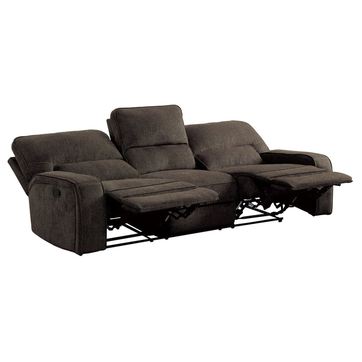 Double Reclining Sofa, Chocolate 100% Polyester