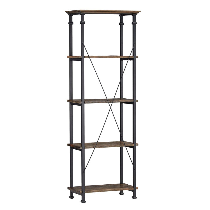 Vintage Industrial Rustic 26-inch Bookcase - Brown Finish