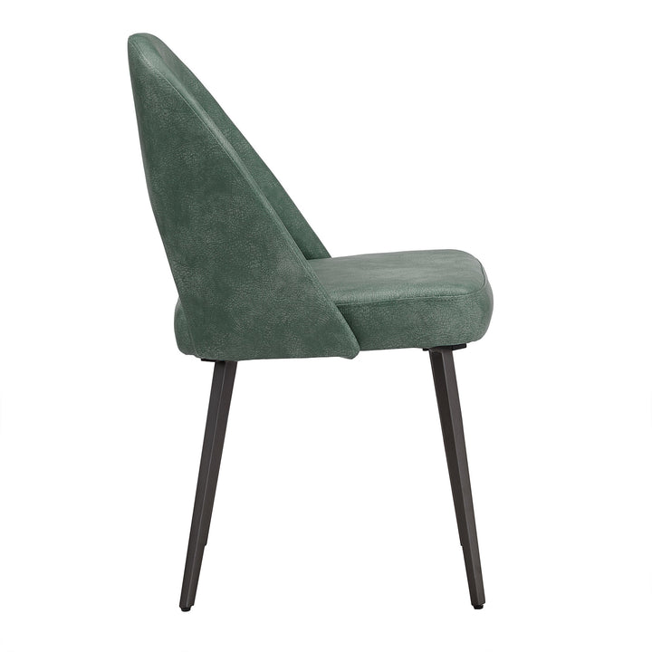 Upholstered Dining Chairs (Set of 2) - Teal PU Leather