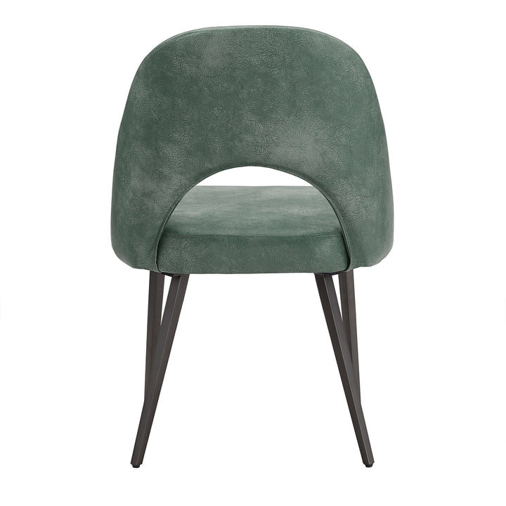 Upholstered Dining Chairs (Set of 2) - Teal PU Leather
