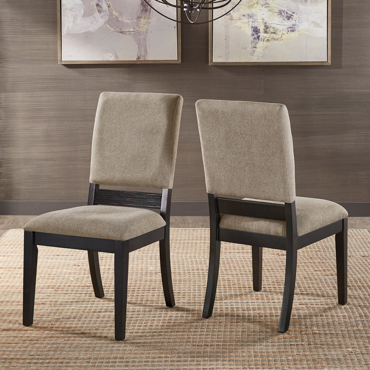 7-piece 92" Black Finish Light Grey Fiber Cement Top Dining Set