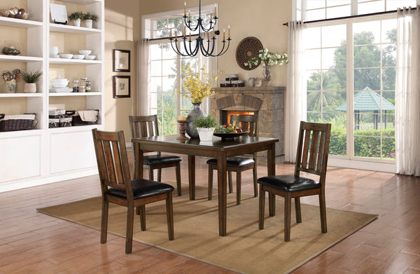 Mosely Dark Brown Cherry Finish 5Pc Pack Dinette Set