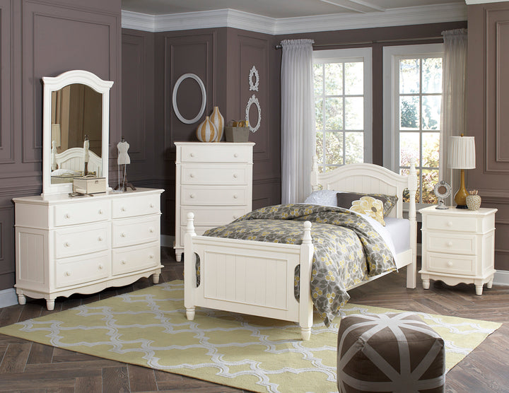 Clementine Bright White Finish Dresser (Mtl)