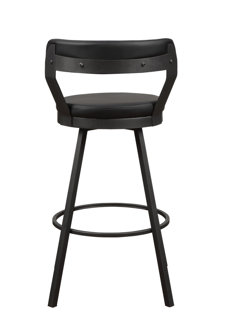 Faux Leather Metal Swivel 29" Bar Height Stools (Set of 2)