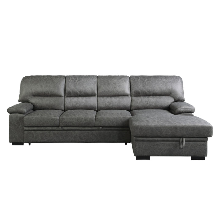 2-Piece Sectional with Pull-out Bed and Chaise with Hidden Storage
