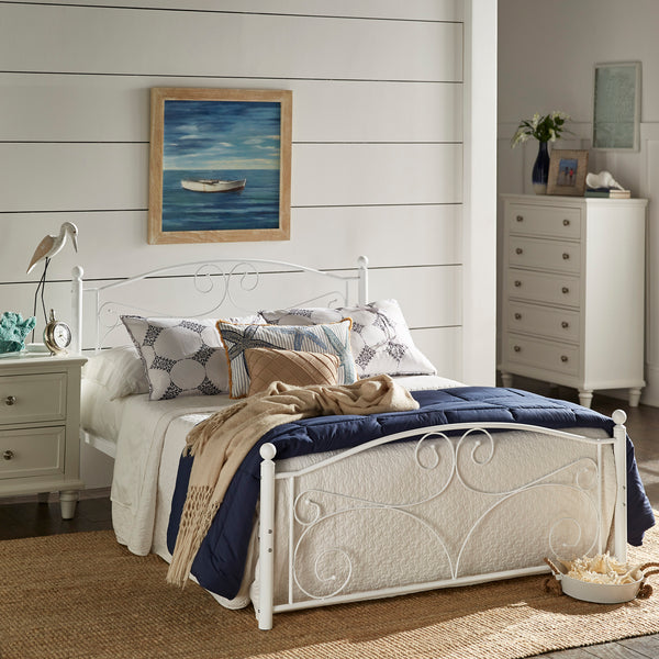 Pallina White Metal Full Bed (Full Size) (Full Size)