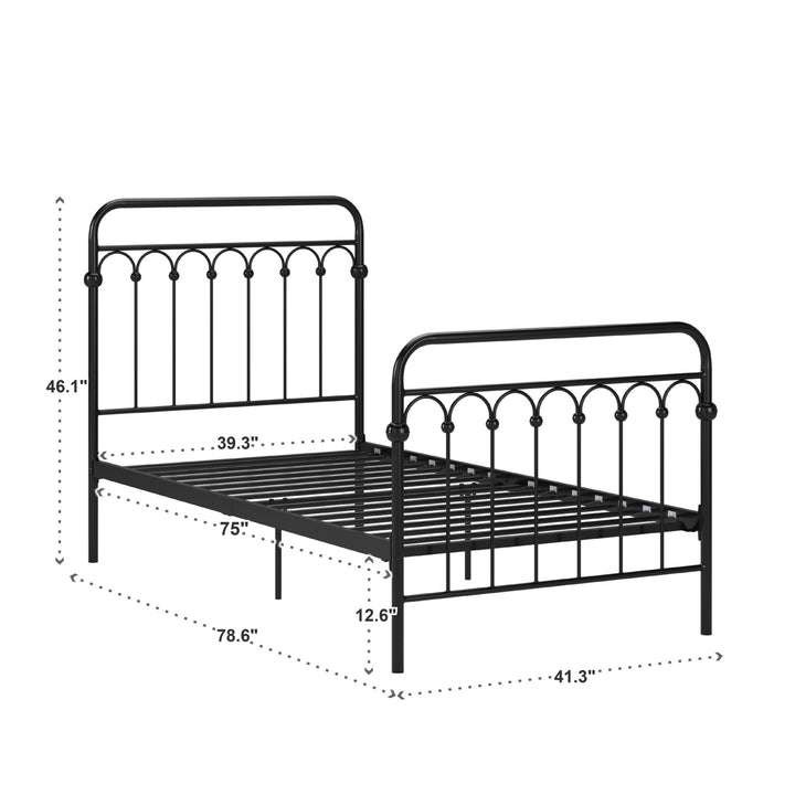 Metal Arches Twin Platform Bed