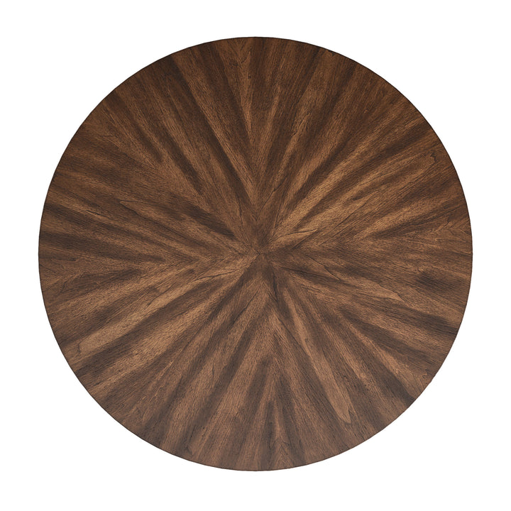 Walnut Finish Round 5-Piece Dining Set - High Back Chairs