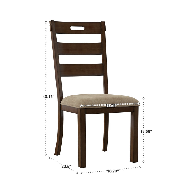 Set Of 2, Clayton Warm Burnished Oak Finish Side Chair