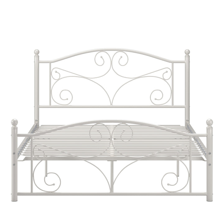 White Metal Platform Bed - Full