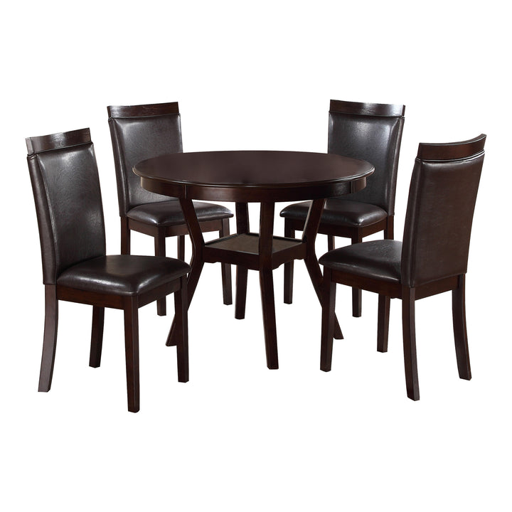 Shankmen Espresso Finish 5Pc Pack Round Top Dinette Set