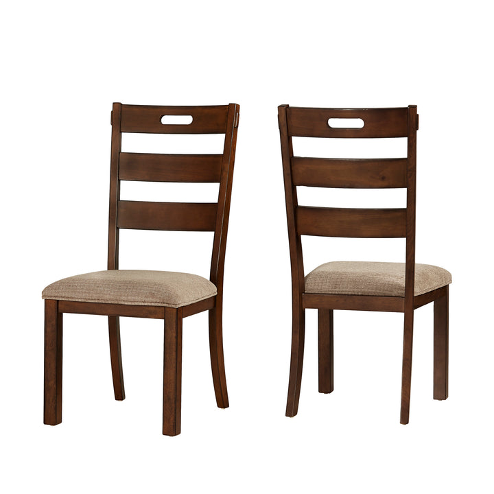 Set Of 2, Clayton Warm Burnished Oak Finish Side Chair