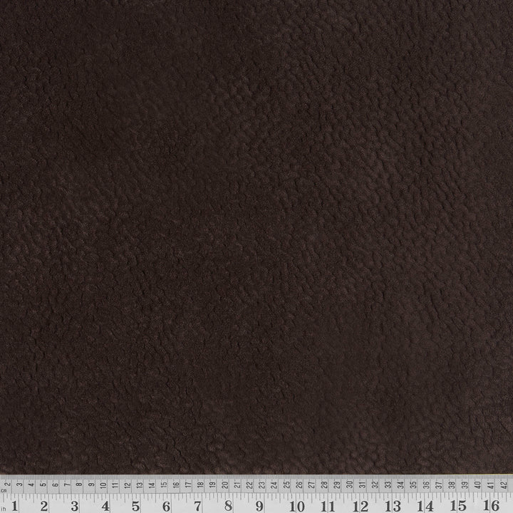 Mission-Style Wood Ottoman - Dark Brown Fabric, Oak Finish