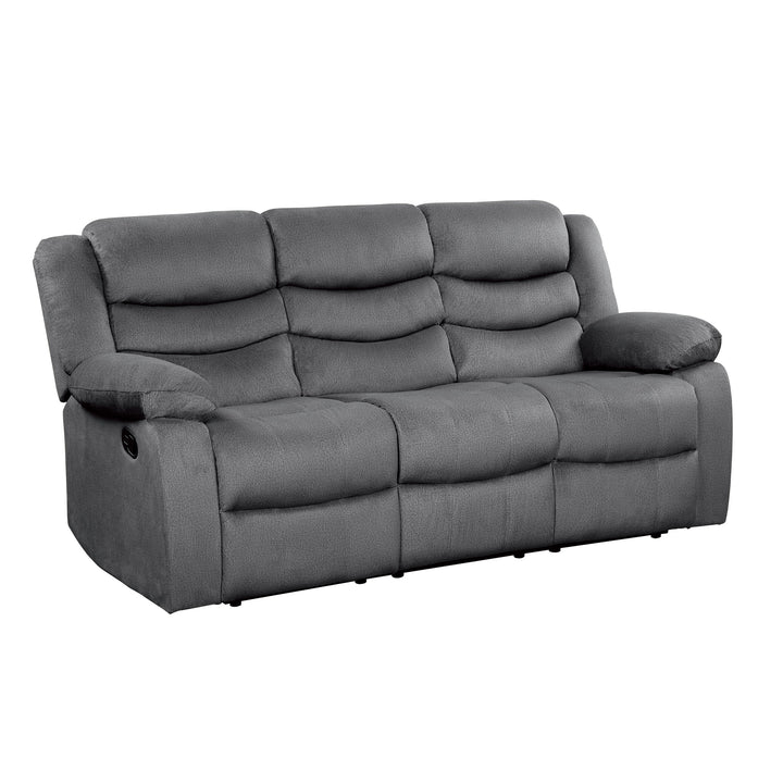 Double Reclining Sofa, Grey 100% Polyester
