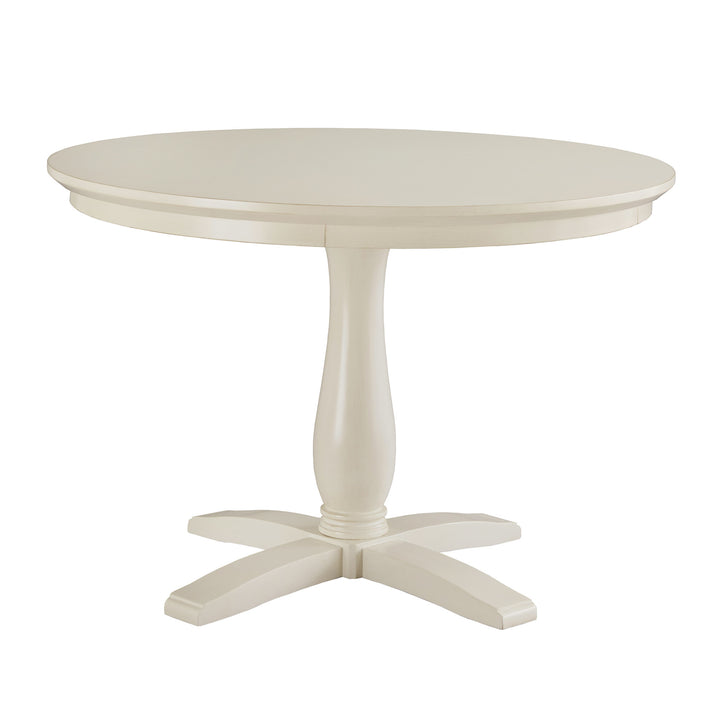 44" Round Pedestal Dining Table  - White Finish