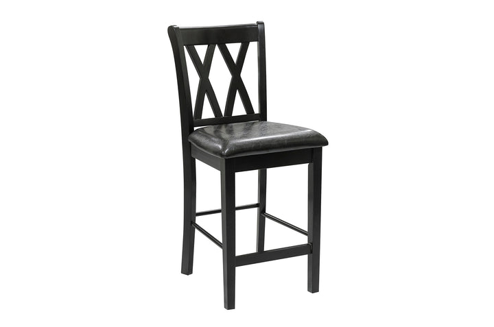 Norman Black Finish 5Pc Pack Counter Height Set
