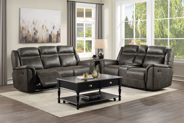 Double Reclining Sofa With Drop-Down Cup Holders