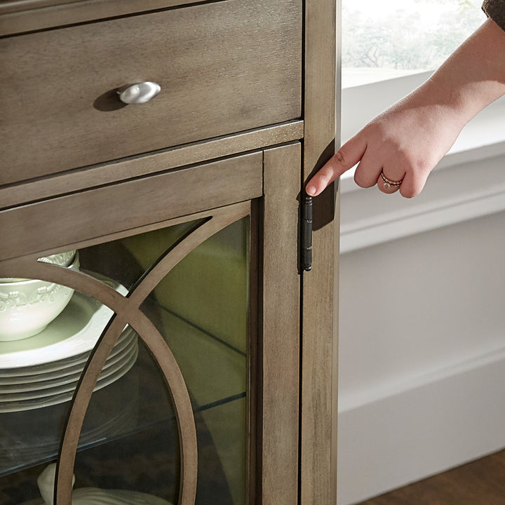 Antique Taupe LED Touch Light Buffet Server