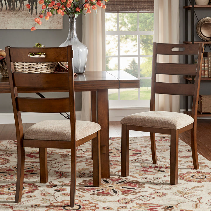 Set Of 2, Clayton Warm Burnished Oak Finish Side Chair