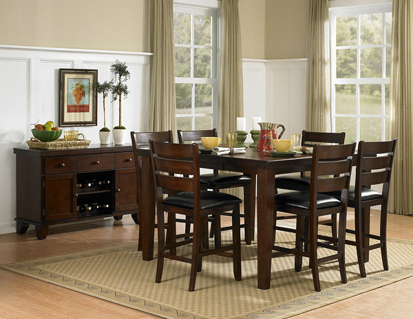 Ameillia Dark Oak Finish 18" Butterfly Leaf Square Counter Height Table