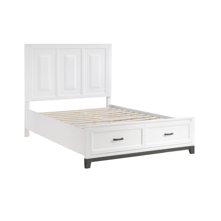 Platform Bed with Footboard Storage