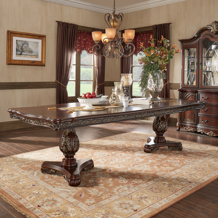 86"-100" Pedestal Extendable Dining Table