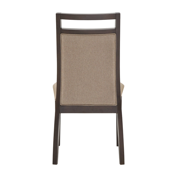 Espresso and Grey Linen Dining Chair (Set of 2)