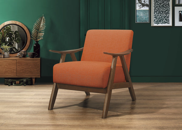 Accent Chair, Orange Fabric