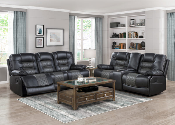 Double Glider Reclining Loveseat with Center Console, Receptacles & Usb Ports