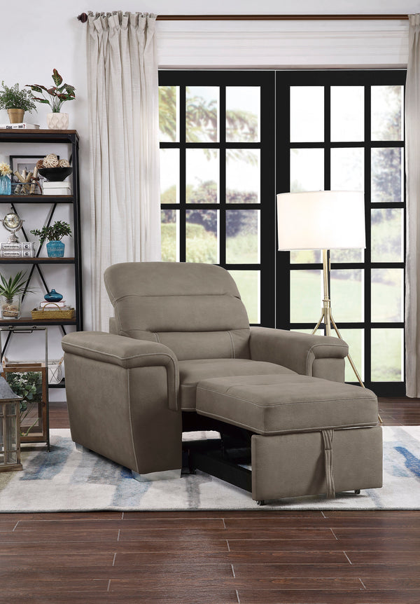 Chair with Pull-Out Ottoman
