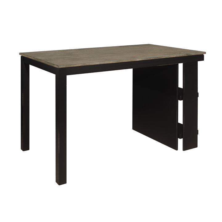 Cntr Hght Table W/Shelves, Oak Vneer