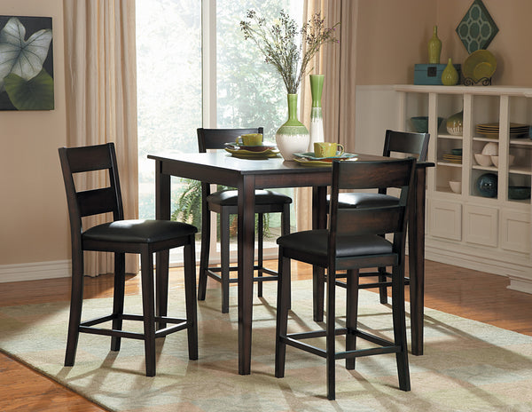 Griffin Heavily Burnished Finish 5Pc Pack Counter Height Set