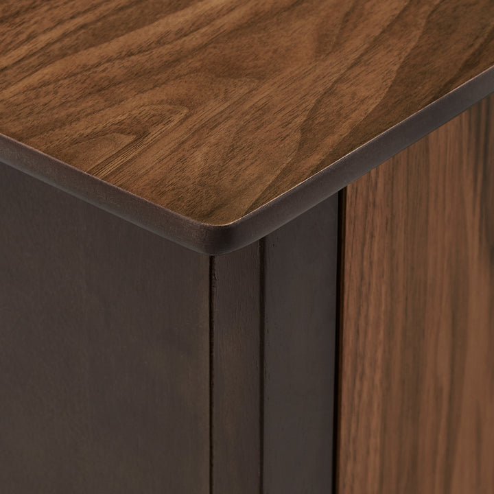 Two-Tone Espresso and Walnut Finish Server