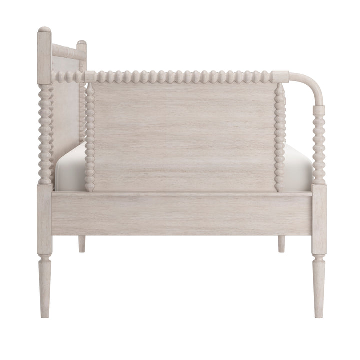 Traditional Beaded Wood Daybed - Antique White, No Trundle