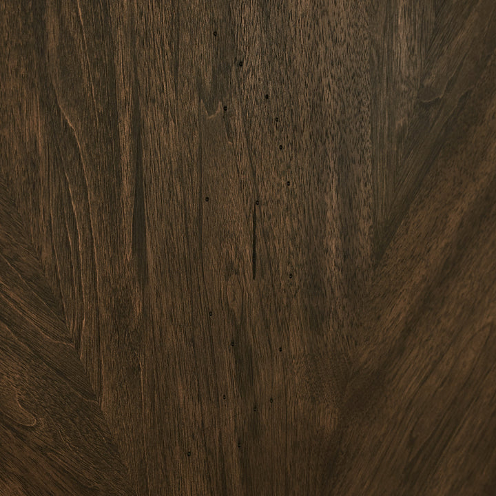 Distressed Walnut Finish Round Dining Table