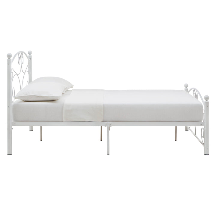 White Metal Platform Bed - Full