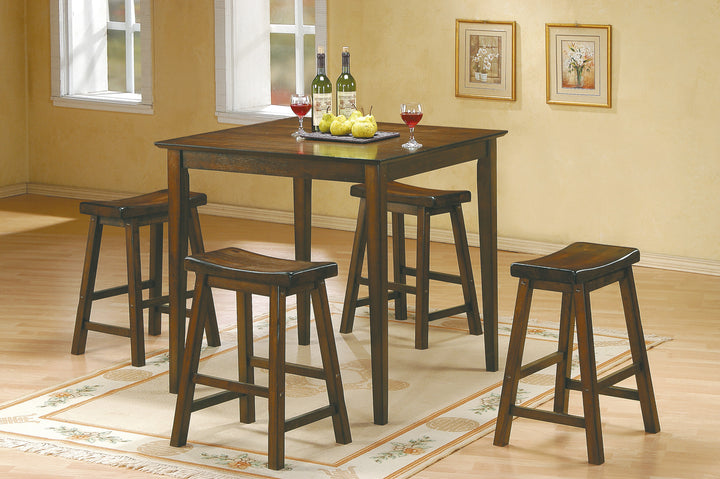 Saddleback Warm Cherry Finish 5Pc Pack Counter Height Set