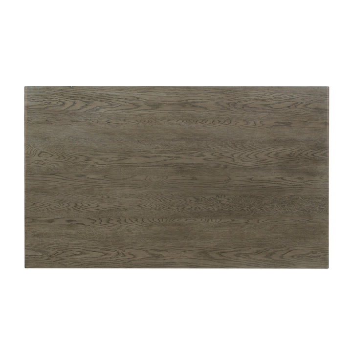 Cntr Hght Table W/Shelves, Oak Vneer