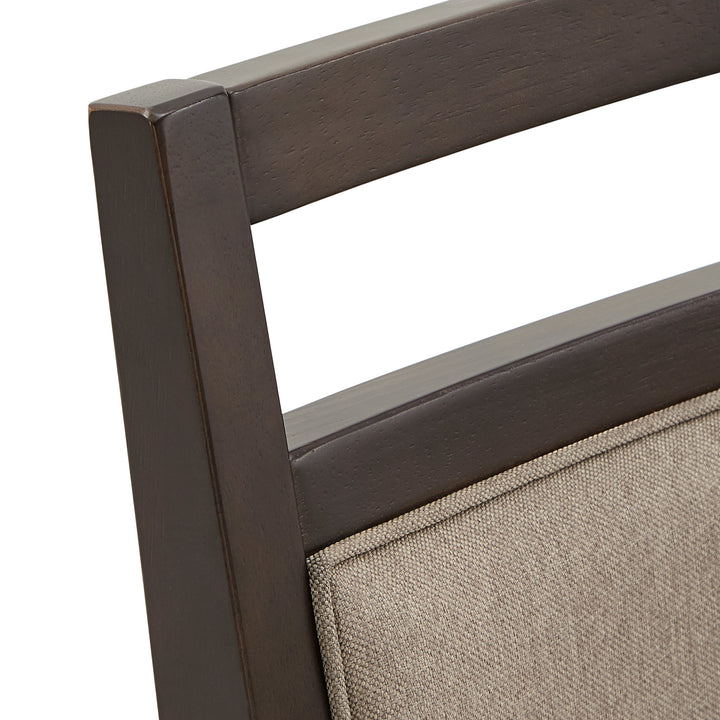Espresso and Grey Linen Dining Chair (Set of 2)
