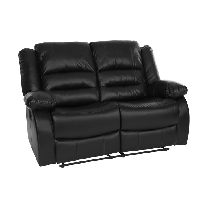 Double Reclining Loveseat, Black P/U