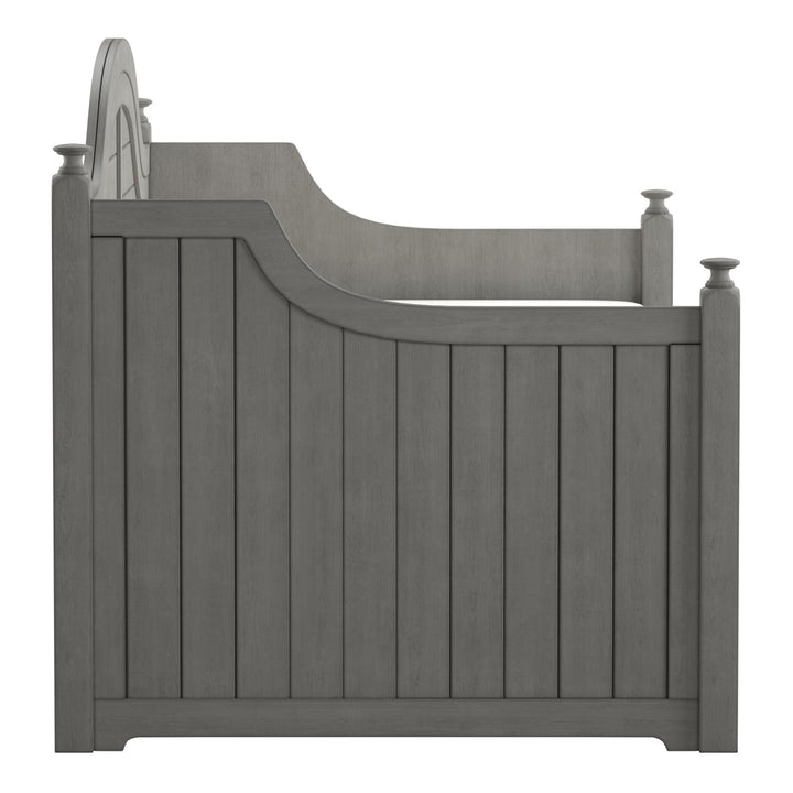 Traditional Paneled Wood Daybed - Antique Grey, With Trundle