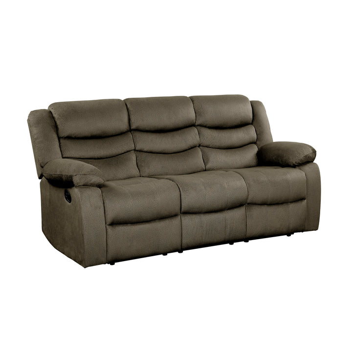 Double Reclining Sofa, Brown 100% Polyester