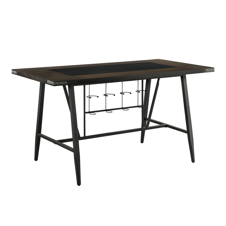 Counter Height Dining Table with Wine Rack