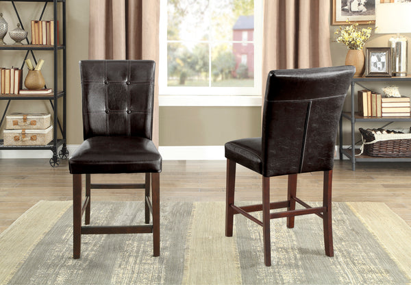 Set Of 2, Decatur Espresso Finish Tufted Side Chair