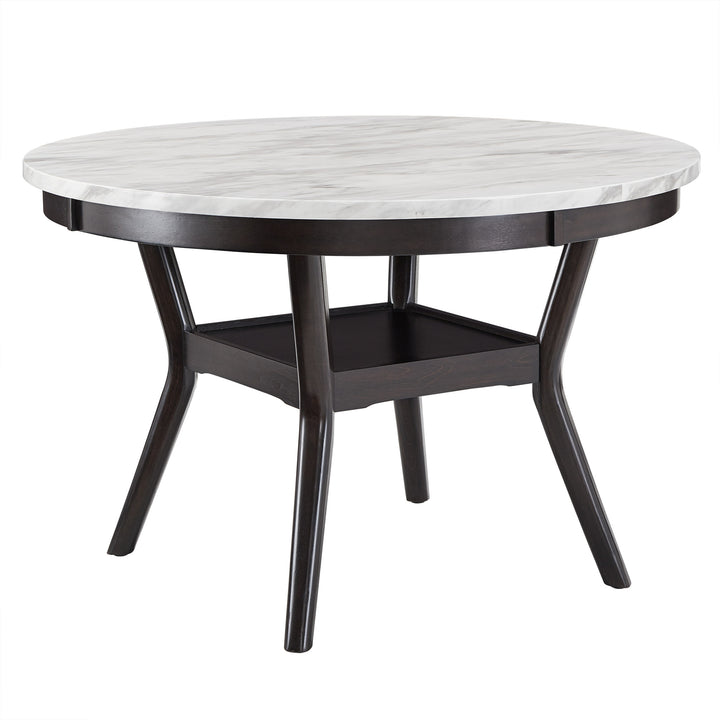 White Faux Marble Round Table - 48" Dining Table