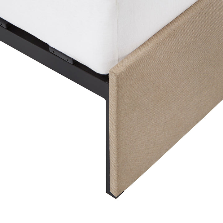 V-Channel Headboard Storage Platform Bed - Queen Size