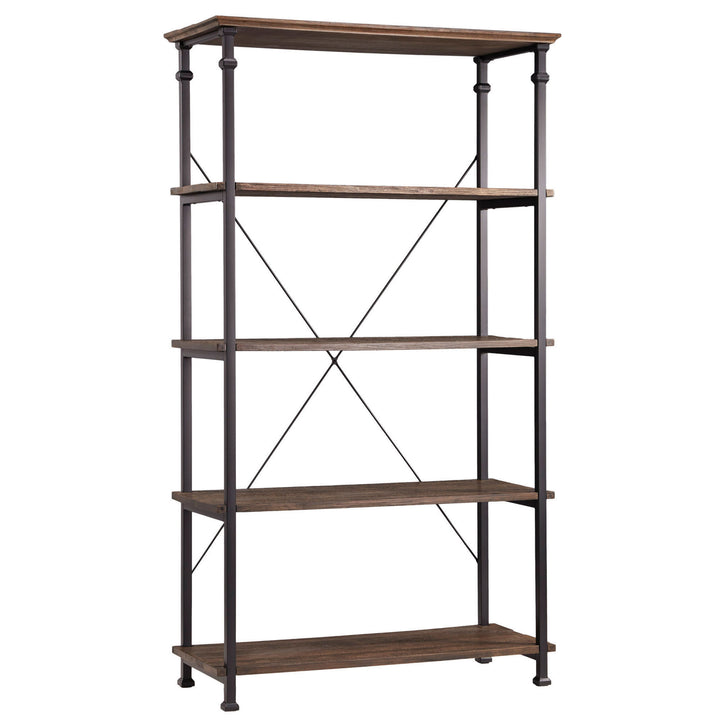 Vintage Industrial Rustic 40-inch Bookcase - Brown Finish