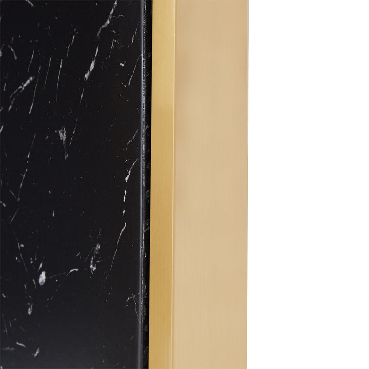 43" Wide Faux Marble Round Dining Table - Black