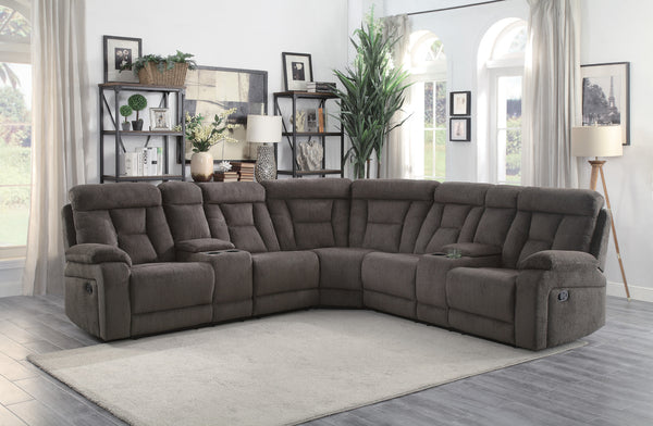 3-Piece Reclining Sectional with 2 Consoles