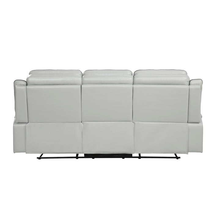 Double Lay Flat Reclining Sofa, Light Grey